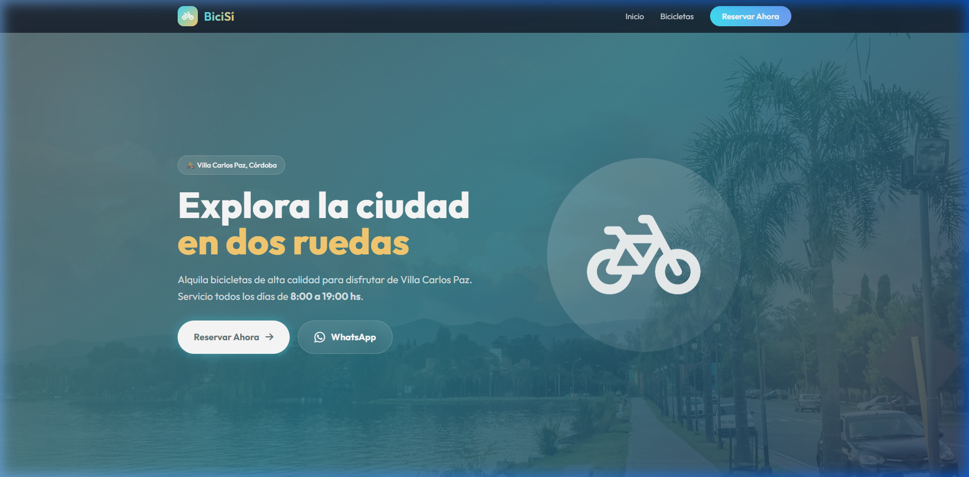 BiciSí - Bicycle rental system with online bookings in Villa Carlos Paz