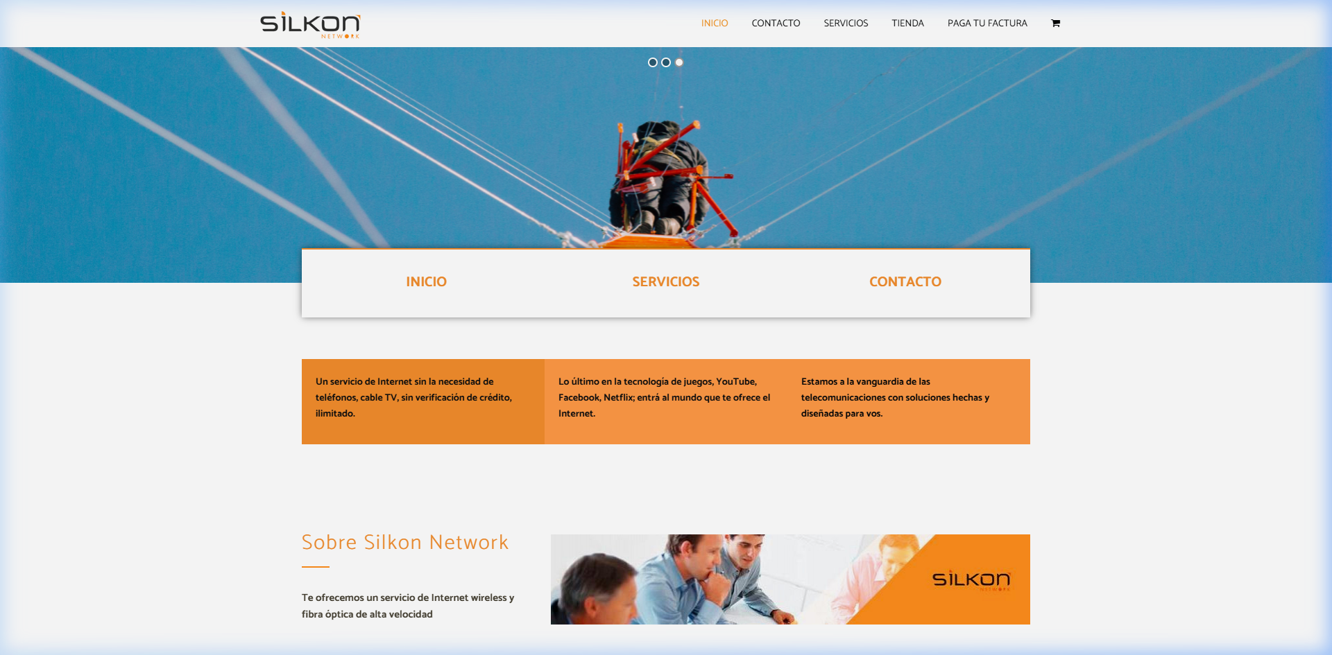 Silkon Network - Corporate network and telecommunications service provider website